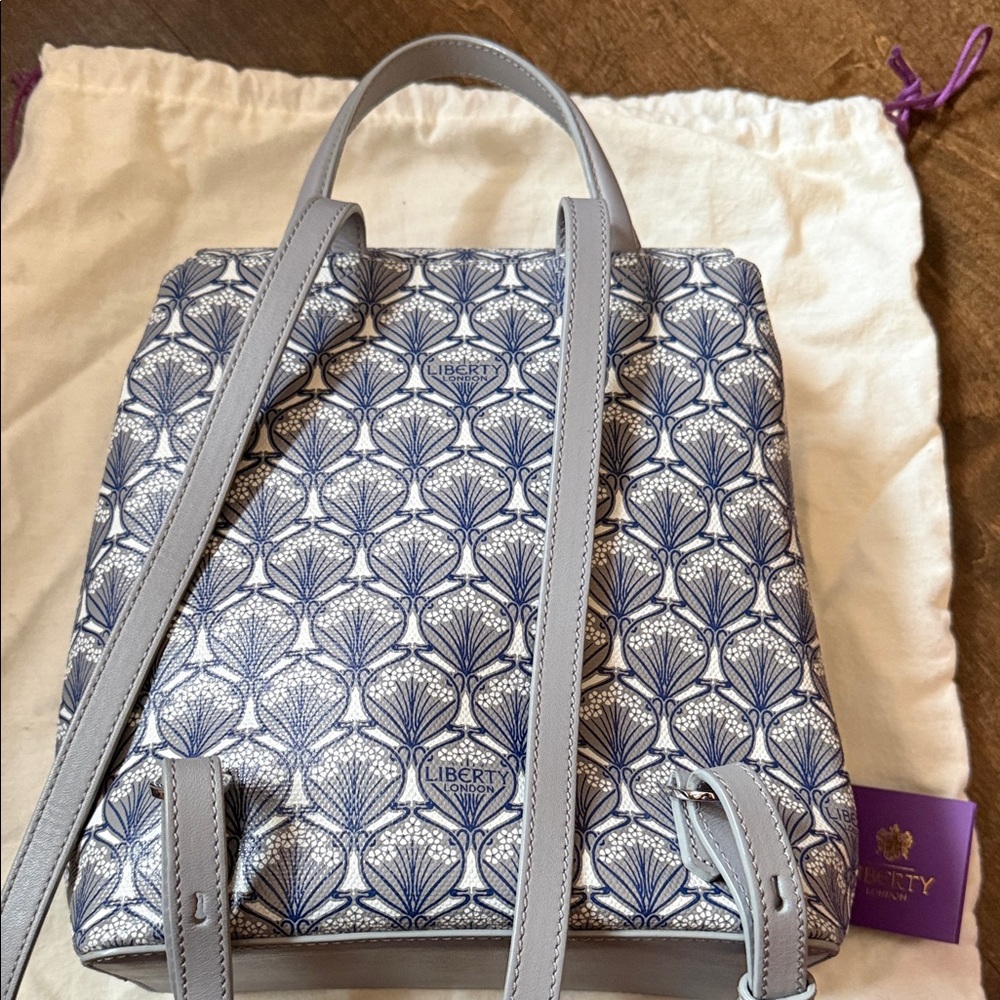 Liberty London Grey Blue Iphis backpack Women's - Picture 2 of 6
